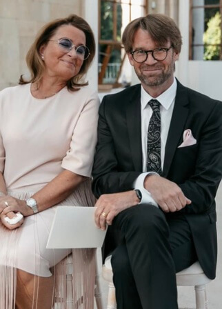 Lotta Kristine Johanna Kjellberg with her husband. 